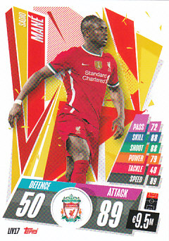 Sadio Mane Liverpool 2020/21 Topps Match Attax CL #LIV17